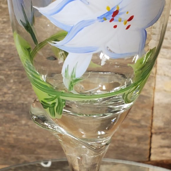 Handpainted Tulip Champagne Glass #2 - Picture 7 of 11